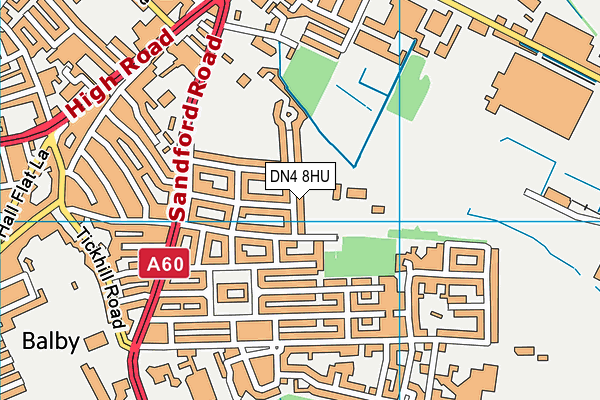 DN4 8HU map - OS VectorMap District (Ordnance Survey)