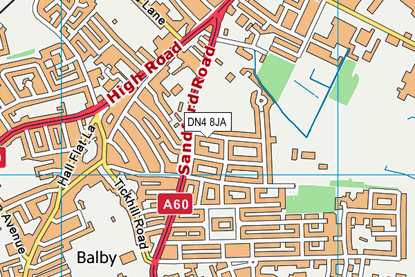 DN4 8JA map - OS VectorMap District (Ordnance Survey)