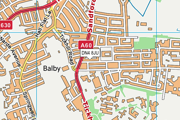 DN4 8JU map - OS VectorMap District (Ordnance Survey)