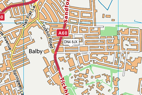 DN4 8JX map - OS VectorMap District (Ordnance Survey)