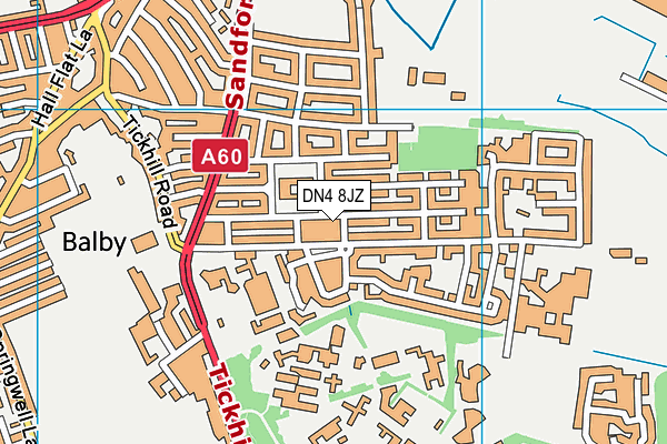 DN4 8JZ map - OS VectorMap District (Ordnance Survey)