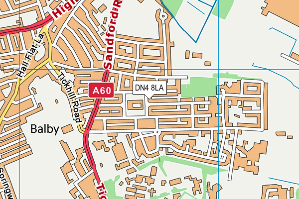 Woodfield Primary School map (DN4 8LA) - OS VectorMap District (Ordnance Survey)