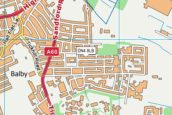 DN4 8LB map - OS VectorMap District (Ordnance Survey)