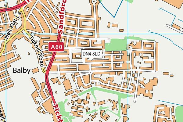 DN4 8LD map - OS VectorMap District (Ordnance Survey)