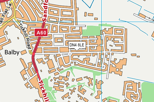 DN4 8LE map - OS VectorMap District (Ordnance Survey)