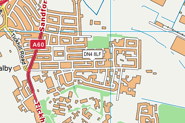 DN4 8LF map - OS VectorMap District (Ordnance Survey)