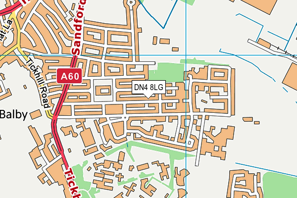 DN4 8LG map - OS VectorMap District (Ordnance Survey)