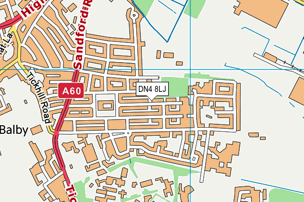 DN4 8LJ map - OS VectorMap District (Ordnance Survey)