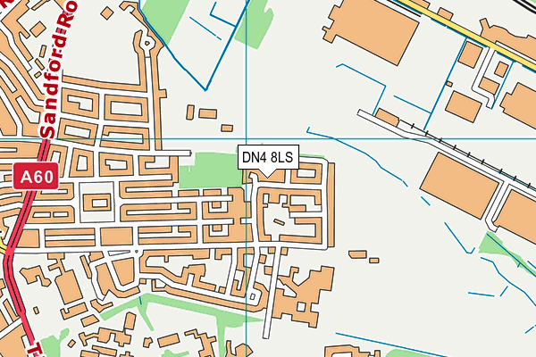 DN4 8LS map - OS VectorMap District (Ordnance Survey)