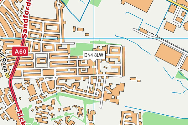 DN4 8LW map - OS VectorMap District (Ordnance Survey)