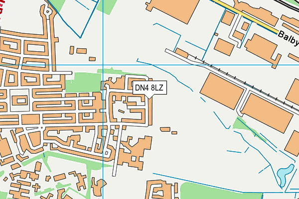 DN4 8LZ map - OS VectorMap District (Ordnance Survey)