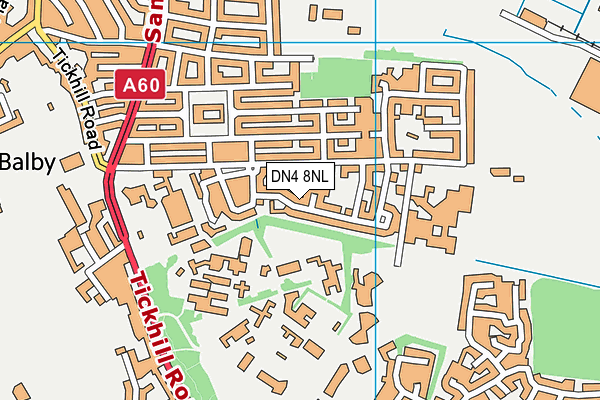 DN4 8NL map - OS VectorMap District (Ordnance Survey)