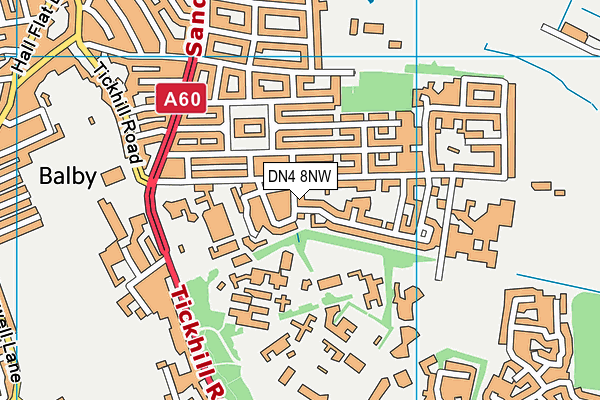 DN4 8NW map - OS VectorMap District (Ordnance Survey)