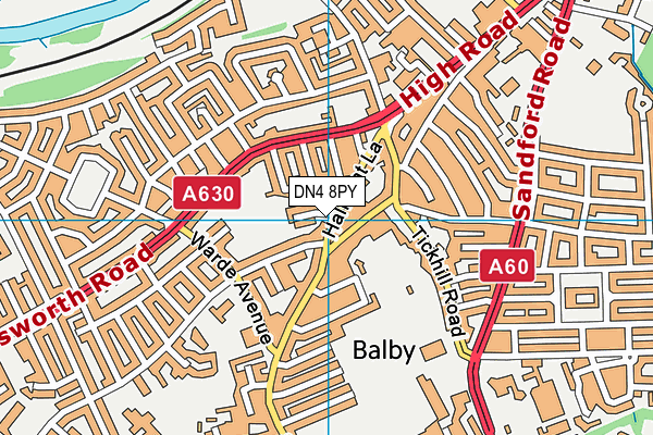 DN4 8PY map - OS VectorMap District (Ordnance Survey)