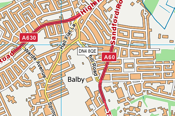 DN4 8QE map - OS VectorMap District (Ordnance Survey)