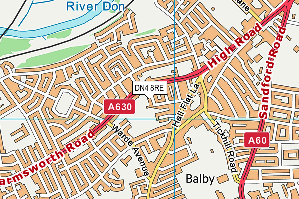 DN4 8RE map - OS VectorMap District (Ordnance Survey)