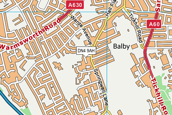 DN4 9AH map - OS VectorMap District (Ordnance Survey)