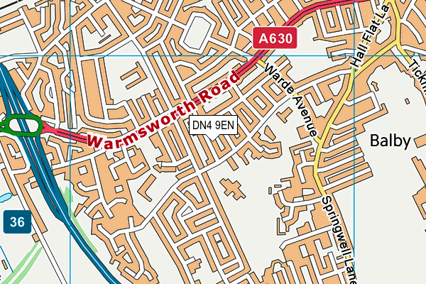 DN4 9EN map - OS VectorMap District (Ordnance Survey)