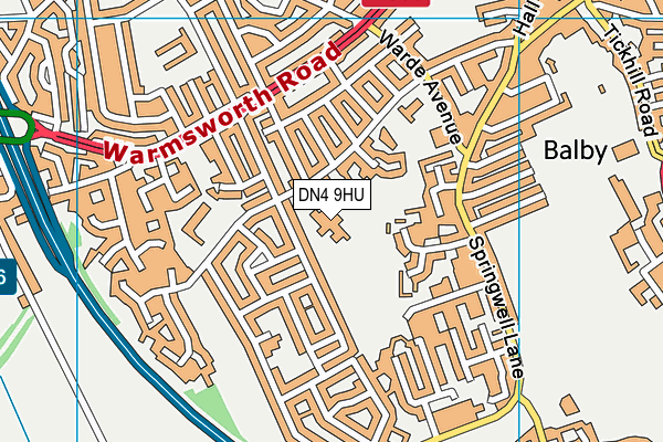 DN4 9HU map - OS VectorMap District (Ordnance Survey)