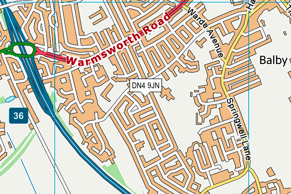 DN4 9JN map - OS VectorMap District (Ordnance Survey)