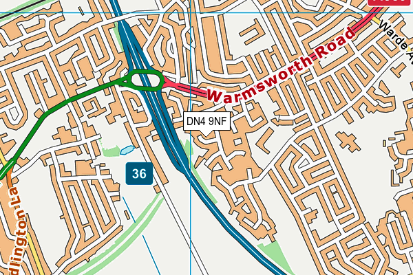 DN4 9NF map - OS VectorMap District (Ordnance Survey)