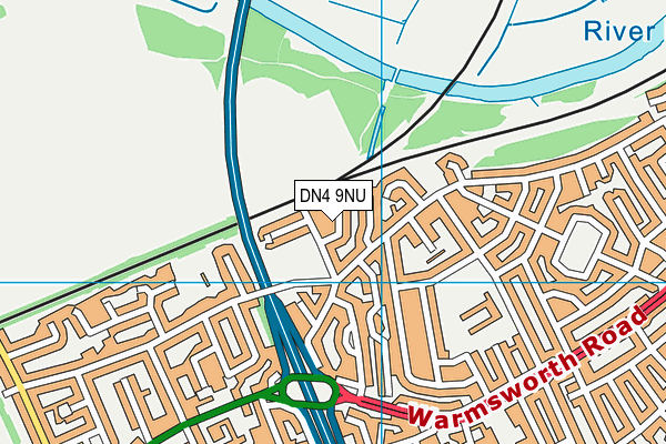DN4 9NU map - OS VectorMap District (Ordnance Survey)