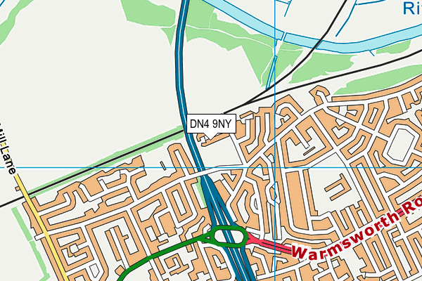 DN4 9NY map - OS VectorMap District (Ordnance Survey)