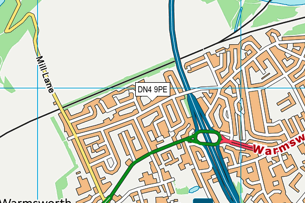 DN4 9PE map - OS VectorMap District (Ordnance Survey)