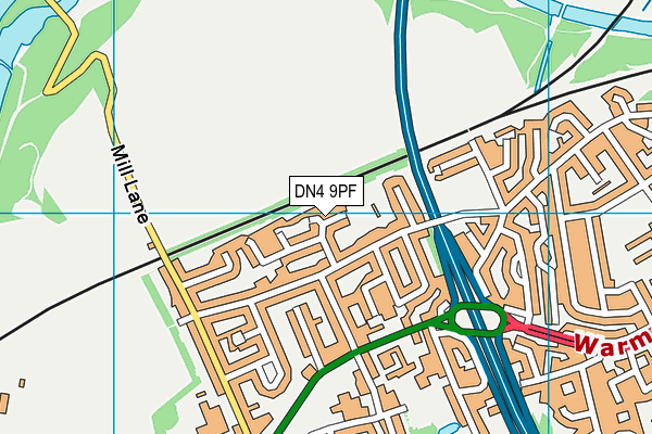 DN4 9PF map - OS VectorMap District (Ordnance Survey)