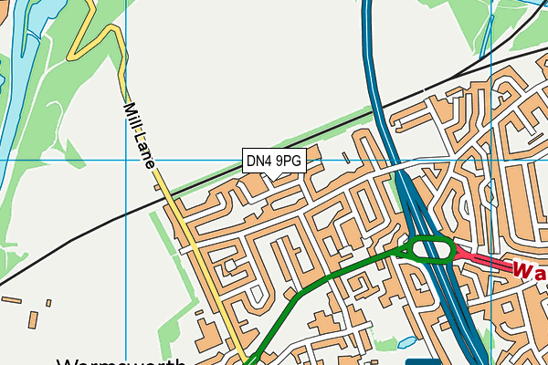 DN4 9PG map - OS VectorMap District (Ordnance Survey)