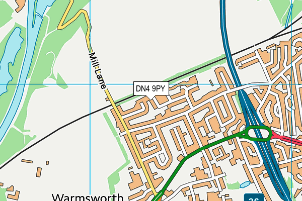 DN4 9PY map - OS VectorMap District (Ordnance Survey)