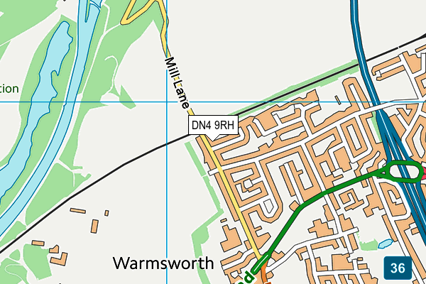 DN4 9RH map - OS VectorMap District (Ordnance Survey)