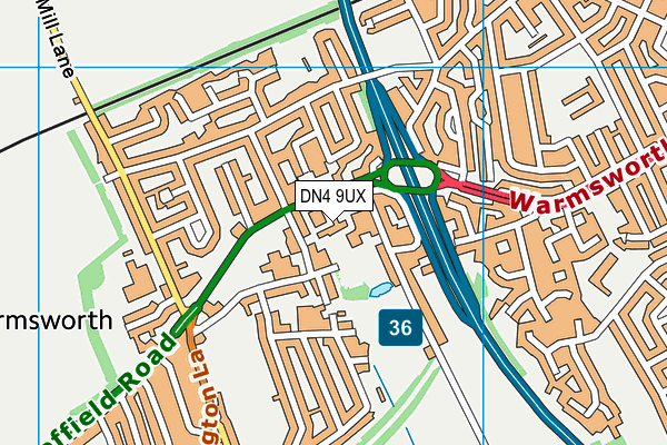 Club Motivation (Doncaster) map (DN4 9UX) - OS VectorMap District (Ordnance Survey)