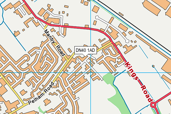 DN40 1AD map - OS VectorMap District (Ordnance Survey)
