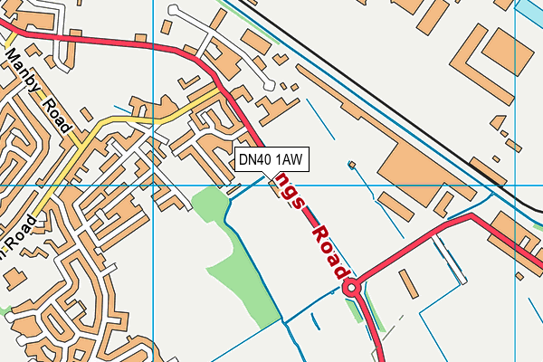 DN40 1AW map - OS VectorMap District (Ordnance Survey)