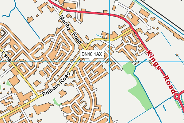 DN40 1AX map - OS VectorMap District (Ordnance Survey)