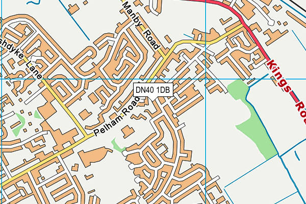 DN40 1DB map - OS VectorMap District (Ordnance Survey)