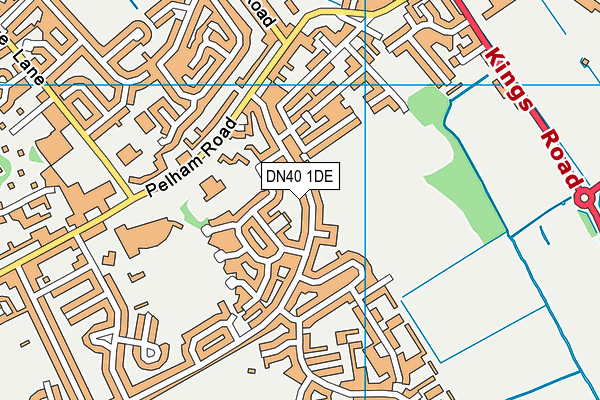 DN40 1DE map - OS VectorMap District (Ordnance Survey)