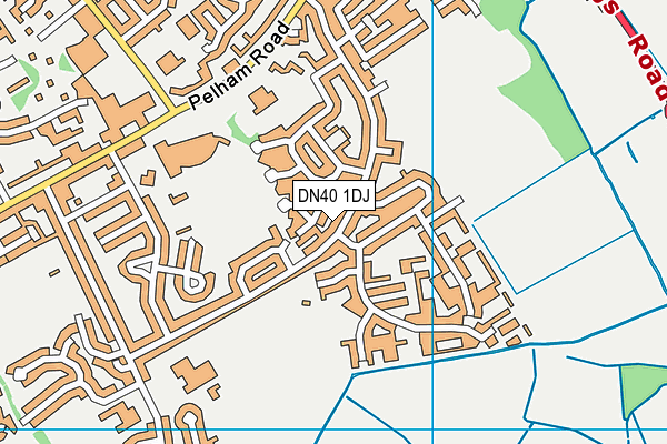 DN40 1DJ map - OS VectorMap District (Ordnance Survey)