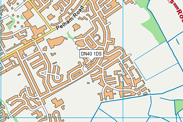 DN40 1DS map - OS VectorMap District (Ordnance Survey)