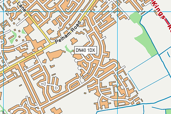 DN40 1DX map - OS VectorMap District (Ordnance Survey)