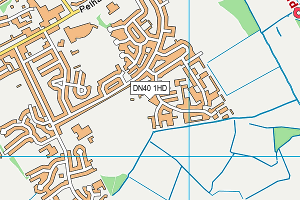 DN40 1HD map - OS VectorMap District (Ordnance Survey)