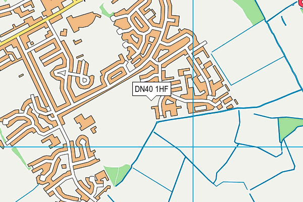 DN40 1HF map - OS VectorMap District (Ordnance Survey)