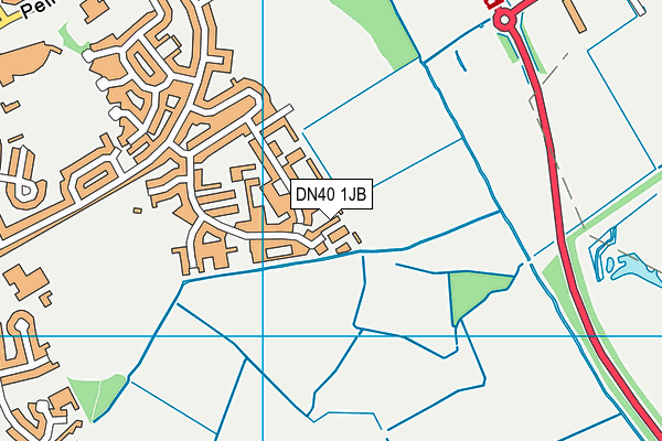 DN40 1JB map - OS VectorMap District (Ordnance Survey)