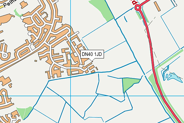 DN40 1JD map - OS VectorMap District (Ordnance Survey)