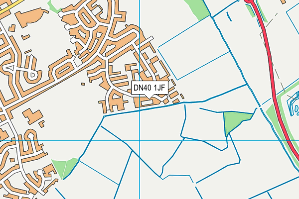 DN40 1JF map - OS VectorMap District (Ordnance Survey)