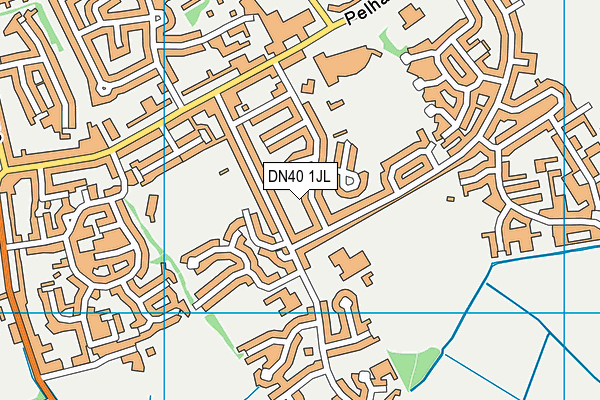 DN40 1JL map - OS VectorMap District (Ordnance Survey)