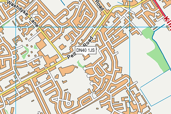 DN40 1JS map - OS VectorMap District (Ordnance Survey)