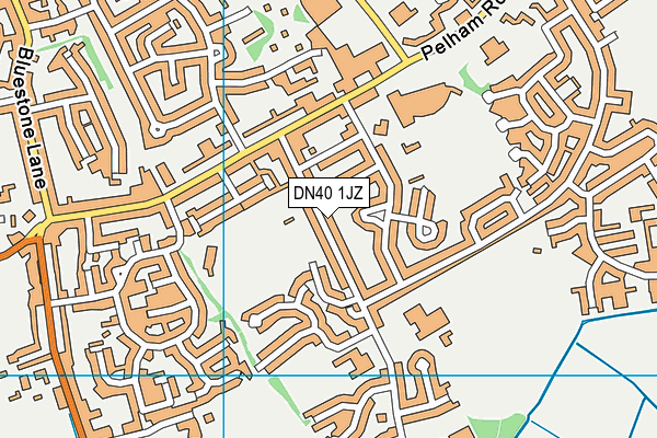 DN40 1JZ map - OS VectorMap District (Ordnance Survey)
