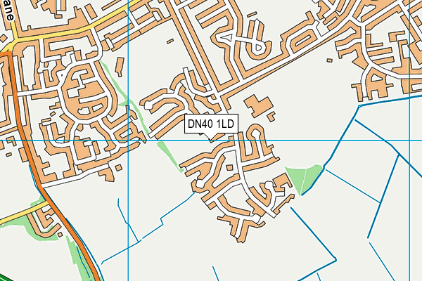 DN40 1LD map - OS VectorMap District (Ordnance Survey)